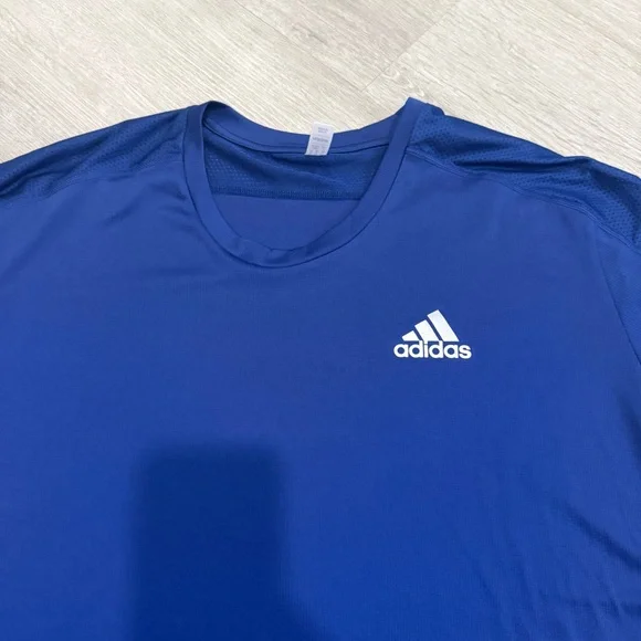 Adidas Men's Short Sleeve Blue Tee - Picture 2 of 4